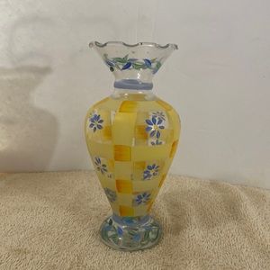 Hand painted glass vase